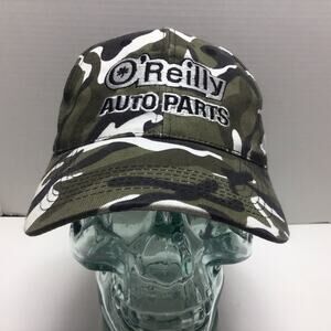 Vintage OReilly Auto Parts Camo Hat Unworn Camouflage Buckle Back